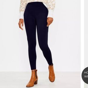Ann Taylor Loft Size Small Navy Seamed Ponte Leggings Stretch High Waist